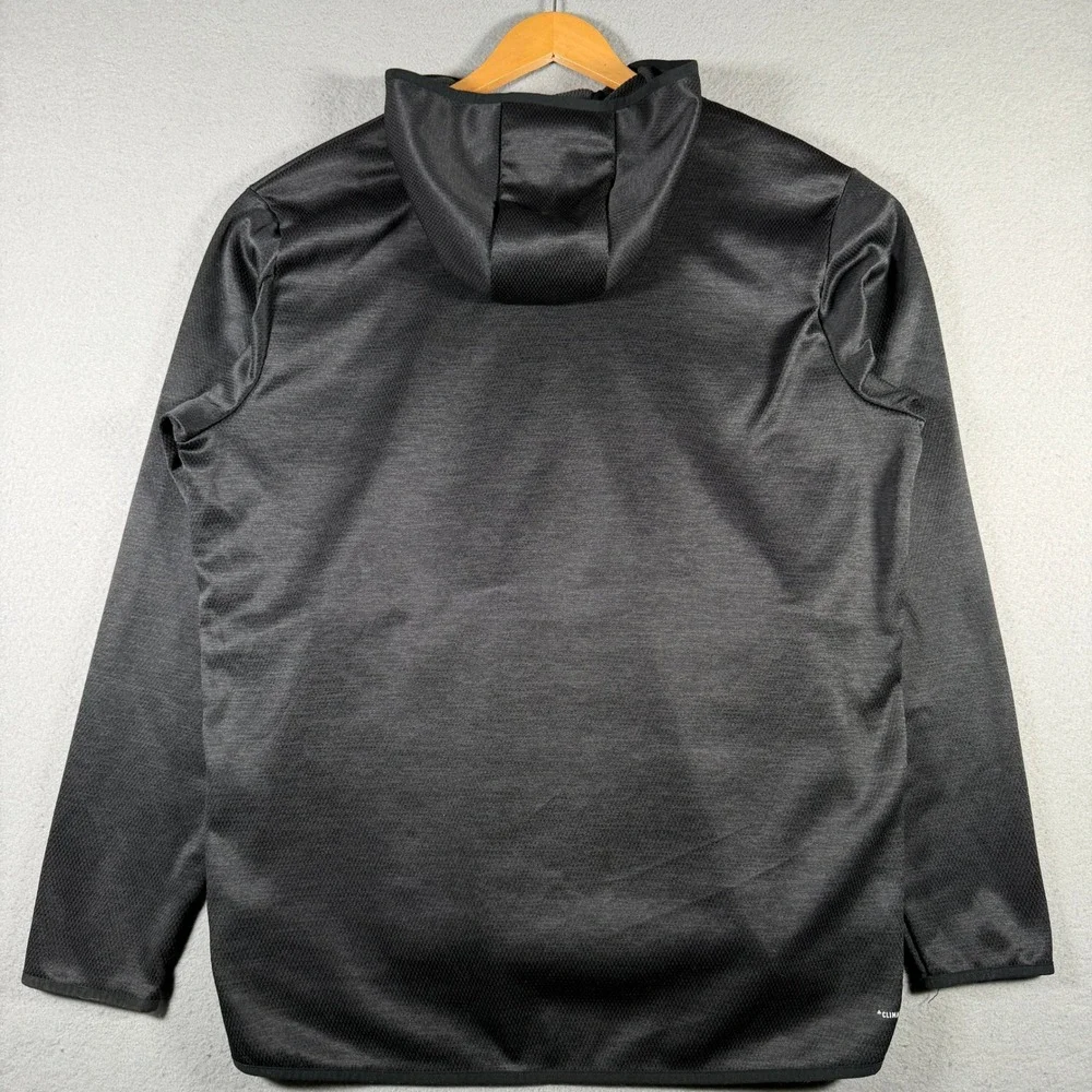 Adidas Mens XL Charcoal Grey Waffle Knit Pullover Hoodie 03 Graphic 15241